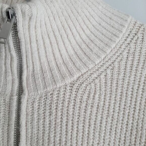 OLD NAVY Shaker-Stitch Half Zip Go-Recycled Pullover Sweater Ivory Sz XXL - Picture 6 of 16